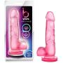 7.75" Soft Realistic Feel Dildo - Cock and Balls Dong - Suction Cup Harness Compatible  - Sex Toy for Women - Sex Toy for Adults (Pink)