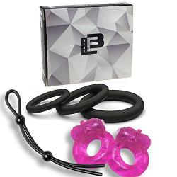 Super Soft Vibrating Cockring for Male - 6 Per Pack Cock Rings 100% Medical Grade Pure Silicone Penis Ring Set for Extra Stimulation - Better Sex Toy for Erection Enhancing and Last Longer Orgasm