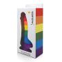 Pride Dildo - The 8" Silicone Rainbow Dildo With Balls & A Suction Cup