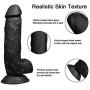 Heiyy 100% Waterproof 9.25 in Ď-Dîld`ɔ The Man Large Hands-Free Suction Cup Artificial Simulation Horse Non-Toxic Bouncy Massager (Color : Black)