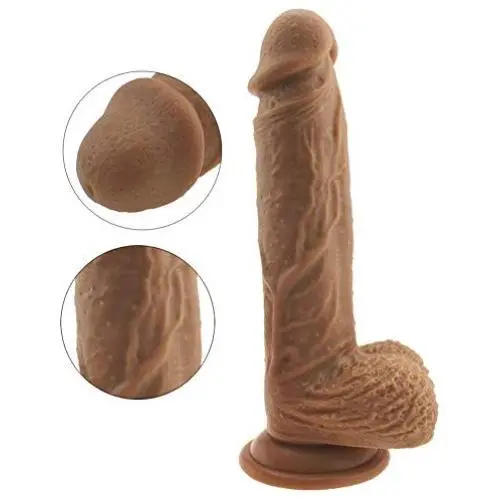 SAMMOR 8.5" Dildo with Strong Suction Cup for Hands-Free Play, Flexible Realistic Penis with Soft Ball for Vagina G-spot Anal Plug Anal Play 100% Waterproof Cock for Masturbation (Jonathan’s Dildo)