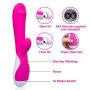 Mixfun Silicone Vibrator 16 Speeds Waterproof Rabbit G-Spot Vibrating Dildo Clitoris Vagina Stimulator Wand Massager Adult Sex Toys for Women (Rose Red)
