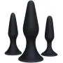 Silicone Butt Plug Kit by Healthy Vibes (3 Pack, Black) - Anal Sex Beginner Set Helps Train Rectum for More Comfortable Intercourse - Anal Toy with Suction Cup Base - Made of Medical-Grade Silicone