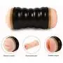 Pocket Pussy Male Masturbator Cup - 3D Realistic Masturbation Adult Sex Toys Vagina and Mouth with Teeth and Tongue Oral Masturabator Sleeve for Intense Stimulation, Black