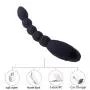 Dwoon Clítórǐs Stímulatión 10 Frequency Vib Rechargeable Massager, Silicone Waterproof Unisex Anales Beads Trainer Black