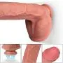 SXOVO Liquid Silicone G-spot Stimulator, 9.8 inch Double Layered Fake Penis with Strong Suction Cup for Hands-Free Play, Huge Realistic Dildo Anal Sex Toys for Women