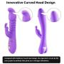 Thrusting Rabbit Vibrator with 3 Powerful Thrusting Actions 7 Vibration Modes for G Spot Clitoris Stimulation, PALOQUETH Waterproof Dildo Bunny Vibrator Personal Sex Toy for Women, Rechargeable Purple