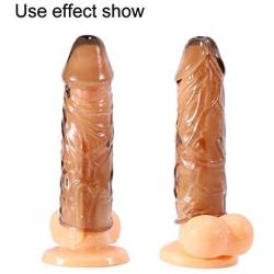 LLFX 15cm Realistic Dildò Extender for Men Cǒck Sleeve Realistic Soft and Comfort Watertight Jeans