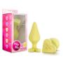 Blush Novelties Naughtier Candy Heart Satin Smooth Silicone Anal Butt Plug - Platinum Silicone(Yellow)