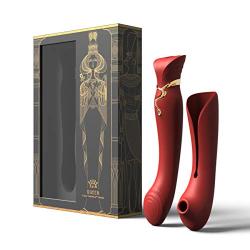 ZALO Queen Set G-spot PulseWave Vibrator with Suction Sleeve Wine Red