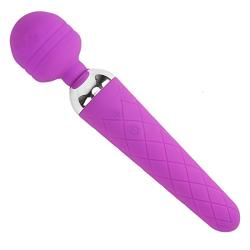 Massager 10x Powerful Extreme Power Multi-Speed Cordless USB Rechargeable Waterproof Handheld Body (Purple)