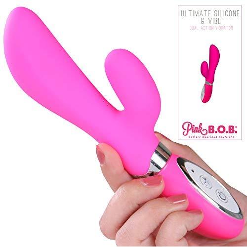 Silicone Dual Action Vibrator Women Sex Toy G-Spot and Clit Massager Orgasm Stimulator