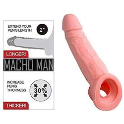Extender Enlarger Extension Sheath Elastic Long Lasting Time Size Sleeve Stamina Enhancer (Flesh) 04