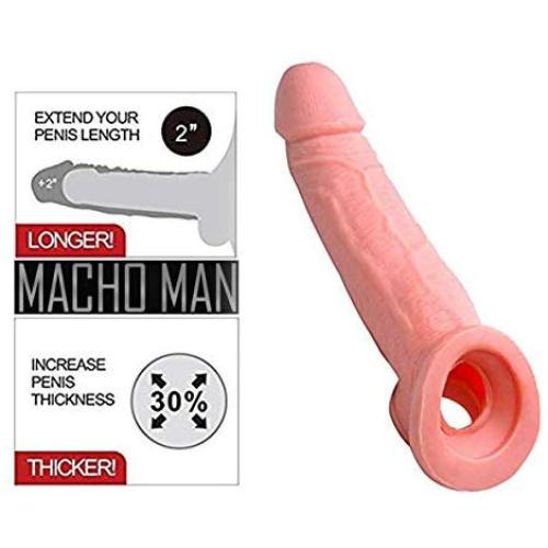 Extender Enlarger Extension Sheath Elastic Long Lasting Time Size Sleeve Stamina Enhancer (Flesh) 04