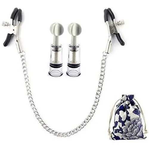 SINLOLI Nipple Clamps and Nipple Suckers with Storage Bag SINLOLI Nipple Clamps and Nipple Suckers with Storage Bag