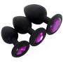 Anal Sex Trainer 3PCS Silicone Jeweled Butt Plugs, Eastern Delights Anal Sex Toys Kit for Starter Beginner Men Women Couples, Black