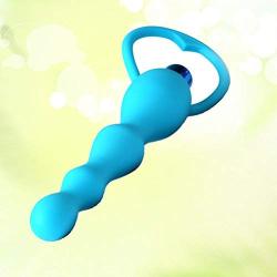 Vibrating Butt Plug Flexible Anal Beads Vibrating Anal Sex Toy Prostate Massager for Men and Women(Blue)