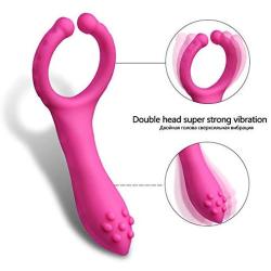 Women G-Spot Rabbit Waterproof Rechargeable 3 Motors Dildo Vibrator - Saprex® Silicone Clitoris Vagina Penis Stimulator Massager Sex Things for Men, Women and Couples #Peach