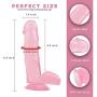 MXJYB 7inch Realistic Soft-Ďîldɔ Massager for Women Wife - Waterproof - Strong Suction Cup MXJYB (Color : Pink)