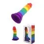 Pride Dildo - The 8" Silicone Rainbow Dildo With Balls & A Suction Cup