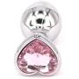 Eastern Delights Heavy Accented Aluminum Anal Trainer Butt Plug, Heart Gem