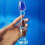 a-YUEYUE Crystal Glass Pleasure Wand Dilo Glass Rose Double Head Design Personal Massager