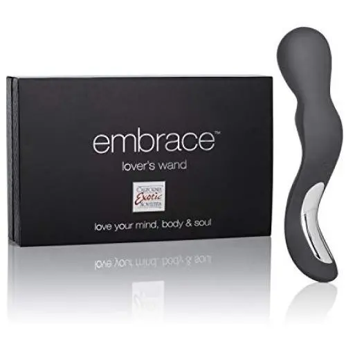 CalExotics Embrace Lover’s Wand – Silicone Waterproof Personal Massager Vibrator – 30 Function Rechargeable Adult Sex Toys for Couples – Black CalExotics Embrace Lover’s Wand – Silicone Waterproof Personal Massager Vibrator – 30 Function Rechargeable Adult Sex Toys for Couples – Black