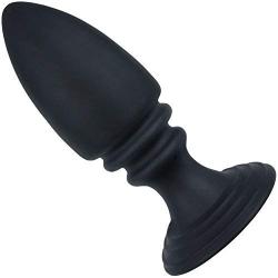 Large Silicone Anal Plug - Textured Butt Sex Stimulator - Suction Base Sex Toy