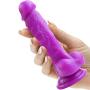 Realistic Ultra-soft Dildo for Beginners with Flared Suction Cup Base for Hands-free Play, PALOQUETH Flexible Dildo with Curved Shaft and Balls for Vaginal G-spot and Anal Prostate Play 6.7 Inch