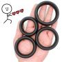 LANYHU Premium Quality Silicone - Bill-Erw Soft Cõ-c&k Ring Strong Silicone Waterproof Flexible Bands Men 4PCS Different Size É-Já-cúlátionSilicone delay - Ring