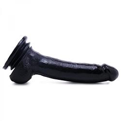 Basix 9-Inch Suction Cup Dildo, Black and JO H20 Water Based Lube (1oz)