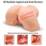 Life-Size Sex Doll Male Masturbator 3D Realistic Pussy Ass with Tight Vagina Anal Canals & Torso Inside TPE Silicone Love Doll for Men Masturbation (17.7 X 11.6 X 8.3 Inches)