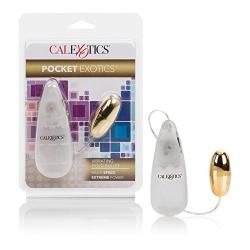 CalExotics Pocket Exotics Wired Bullet Vibrator - Sex Toys for Couples - Adult Vibe Egg Massager - Gold