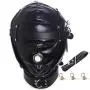 Leather Bondage Gimp Mask Hood, Black Full Face Blindfold Breathable Restraint Head Hood, Sex Toys, for Unisex Adults Couples, BDSM/LGBT Cosplay Restraint Training Toy Fetish Mask Leather Bondage Gimp Mask Hood, Black Full Face Blindfold Breathable Restraint Head Hood, Sex Toys, for Unisex Adults Couples, BDSM/LGBT Cosplay Restraint Training Toy Fetish Mask