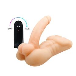 Mini Muscle Vibrating Sex Doll for Women with Realistic Dildo Penis with Ball Adult Sex Toy for Female Masturbation-7.49x6.90x4.33inch