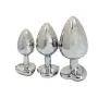 Eastern Delights 3 pcs Metal Heart Jeweled Anal Butt Plugs Anal Trainer Kit, Anal Sex Toys for Beginners