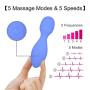 Mini Wand Massager with 10 Magic Speeds Modes, Electric Small Size Wand Massage for Back Neck Shoulder (Sky Blue)