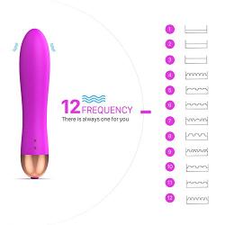 Mini Magic Wand Massager Rechargeable, Mini Massager Wand,Portable Mini Vibrating Massager with 12 Vibration Modes … (Purple)