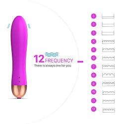 Mini Magic Wand Massager Rechargeable, Mini Massager Wand,Portable Mini Vibrating Massager with 12 Vibration Modes … (Purple)