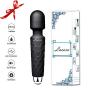 Personal hot Waterproof Useful Magic Massager with 20 Wand Vibration Modes Powerful Maximum Speed 7200RPM Soft Material Cordless Quiet for Muscle Aches Handheld & Sports Recovery - Black Travel Gift