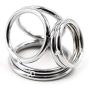 Adult Sex Toys For Men Cock Ring Male Chastity Device Stainless Steel Penis Rings Cock Cage Delay Ejaculation Metal Cockring (L)