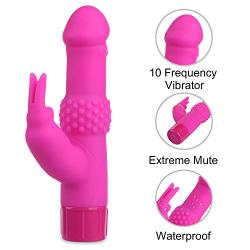 Rabbit Vibrator with Bunny Ears for Clitoris Stimulation, BEING FETISH G Spot Dildo Vibrator Clit Stimulator with 10 Vibration Modes Quiet Dual Motor for Women Couples