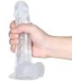 Saiksi 7.8" Lifelike Huge Dildo Realistic Penis Waterproof Sex Toys with Suction Cup Base & Balls 100% Satisfaction Guaranteed (clear)
