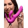 Strap U Regal Rider Vibrating Silicone Strapless Strap On Triple G Dildo