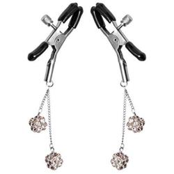 Xr Brands Ornament Adjustable Nipple Clamps with Jewel Accents