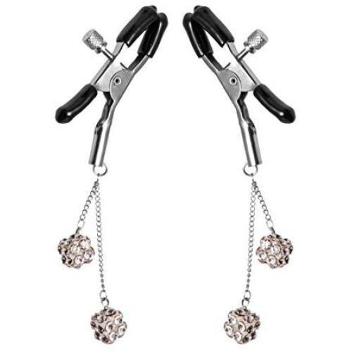 Xr Brands Ornament Adjustable Nipple Clamps with Jewel Accents