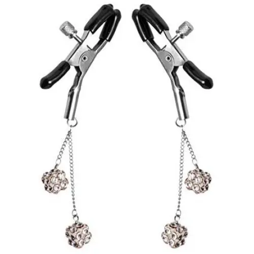 Xr Brands Ornament Adjustable Nipple Clamps with Jewel Accents