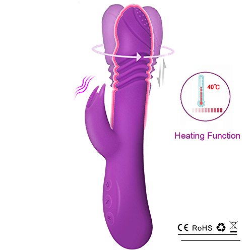 Heating Rabbit Clitoral Vibrator,G Spot Clit Vibrating Dildo Vibrators for Women with Thrusting & Vibration,Waterproof Clitoral G Spotter Stimulator Toys,Adult Sex Toys for Women and Couples