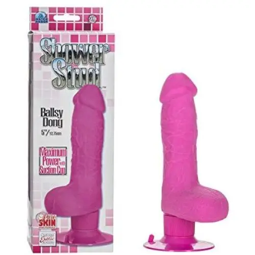 California Exotics Shower Stud Ballsy Dong Pure Skin Vibrating Dildo Waterproof, Pink, 5 Inch California Exotics Shower Stud Ballsy Dong Pure Skin Vibrating Dildo Waterproof, Pink, 5 Inch