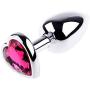 Love Fire heart Jeweled Steel Anal Butt Plugs Anal Trainer Toys BDSM Toys For Women Men Couples with Premium Pouch Included-1PC